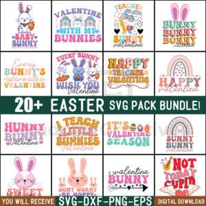 EASTER VALENTINE SVG BUNDLE , 20+ SVG BUNDLE