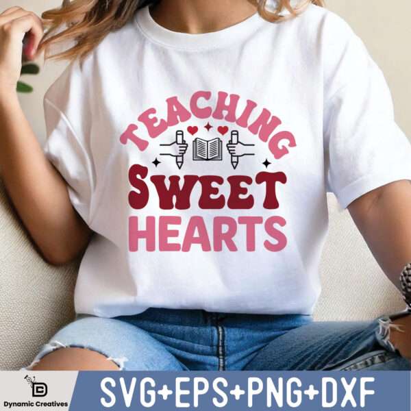 Teaching Sweethearts Png, Teacher Valentines png, Valentines png, Retro Valentines png,