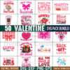 50 Valentines SVG Bundle, Retro Valentine Valentine's Day,Sublimate Design Bundle Designs,